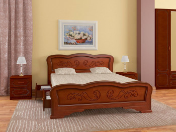 Кровать Карина-8 с ящиками из массива сосны 1600*2000 Орех в Большой Мурте - bolshaya-murta.mebel54.com | фото