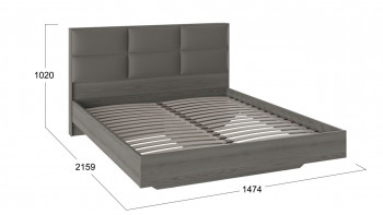 Кровать «Либерти» с мягким изголовьем и подъемным механизмом Хадсон/Ткань Грей/1400 в Большой Мурте - bolshaya-murta.mebel54.com | фото
