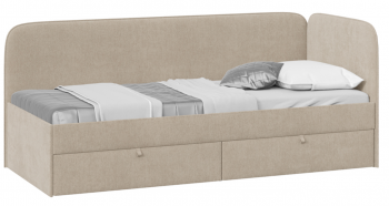 Кровать «Молли» с мягкой обивкой (900) тип 1 (Микровелюр Scandi Cream 03) в Большой Мурте - bolshaya-murta.mebel54.com | фото