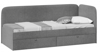 Кровать «Молли» с мягкой обивкой (900) тип 1 (Микровелюр Scandi Graphite 22) в Большой Мурте - bolshaya-murta.mebel54.com | фото