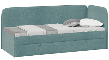 Кровать «Молли» с мягкой обивкой (900) тип 1 (Микровелюр Scandi Indigo 11) в Большой Мурте - bolshaya-murta.mebel54.com | фото