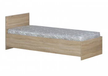Кровать одинарная 800-2 без матраса (прямые спинки) Дуб Сонома в Большой Мурте - bolshaya-murta.mebel54.com | фото