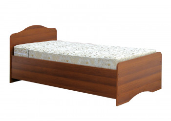 Кровать одинарная 900-1 без матраса (круглые спинки) Орех Таволато в Большой Мурте - bolshaya-murta.mebel54.com | фото