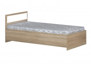 Кровать одинарная 900-2 без матраса (прямые спинки) Дуб Сонома в Большой Мурте - bolshaya-murta.mebel54.com | фото
