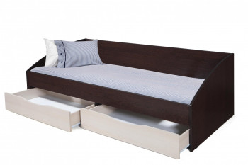 Кровать одинарная "Фея - 3" (симметричная) New (венге / вудлайн кремовый / ДВПО: белый) в Большой Мурте - bolshaya-murta.mebel54.com | фото
