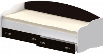 Кровать Софа-7 с мягкой спинкой (800х1900) Белый/Венге в Большой Мурте - bolshaya-murta.mebel54.com | фото