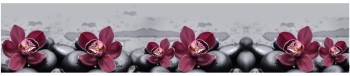 Кухонный фартук КМ 14 Орхидея Цветы Камни в Большой Мурте - bolshaya-murta.mebel54.com | фото