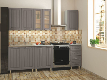 Кухонный гарнитур 1,8м Луксор высокие модули (Клен серый/корпус белый) в Большой Мурте - bolshaya-murta.mebel54.com | фото