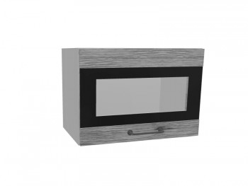 Лофт ПГСФ 500 шкаф верхний горизонтальный со стеклом и фотопечатью (Дуб майский/корпус Серый) в Большой Мурте - bolshaya-murta.mebel54.com | фото