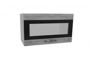 Лофт ПГСФ 600 шкаф верхний горизонтальный со стеклом и фотопечатью (Дуб майский/корпус Серый) в Большой Мурте - bolshaya-murta.mebel54.com | фото
