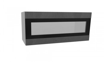 Лофт ПГСФ 800 шкаф верхний горизонтальный со стеклом и фотопечатью (Бетон темный/корпус Серый) в Большой Мурте - bolshaya-murta.mebel54.com | фото