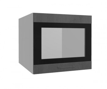 Лофт ВПГСФ 500 шкаф верхний горизонтальный со стеклом высокий с фотопечатью (Бетон темный/корпус Серый) в Большой Мурте - bolshaya-murta.mebel54.com | фото