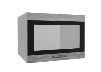 Лофт ВПГСФ 600 шкаф верхний горизонтальный со стеклом высокий с фотопечатью (Дуб майский/корпус Серый) в Большой Мурте - bolshaya-murta.mebel54.com | фото