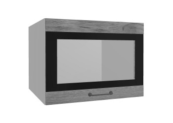 Лофт ВПГСФ 600 шкаф верхний горизонтальный со стеклом высокий с фотопечатью (Дуб цикорий/корпус Серый) в Большой Мурте - bolshaya-murta.mebel54.com | фото