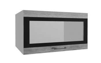 Лофт ВПГСФ 800 шкаф верхний горизонтальный со стеклом высокий с фотопечатью (Дуб майский/корпус Серый) в Большой Мурте - bolshaya-murta.mebel54.com | фото