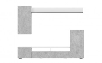 Мебель для гостиной МГС 4 (Белый/Цемент светлый) в Большой Мурте - bolshaya-murta.mebel54.com | фото