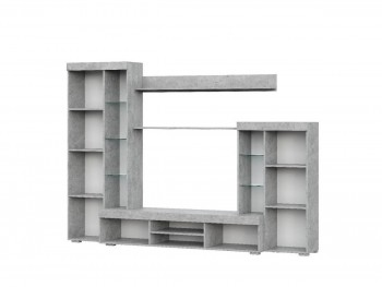 Мебель для гостиной МГС 5 Цемент светлый / Белый в Большой Мурте - bolshaya-murta.mebel54.com | фото