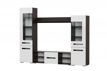 Мебель для гостиной МГС 6 (Исполнение 1/Венге/Белый глянец) в Большой Мурте - bolshaya-murta.mebel54.com | фото