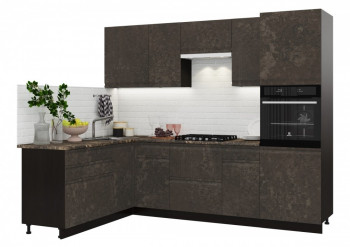 Модульная кухня Бруклин 3 м (Бетон коричневый) в Большой Мурте - bolshaya-murta.mebel54.com | фото