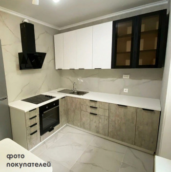 Модульная кухня Норд 1,6 м (Софт даймонд/Камень беж/Белый) в Большой Мурте - bolshaya-murta.mebel54.com | фото