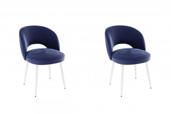 Набор стульев Моли 2 шт (синий велюр/белый) в Большой Мурте - bolshaya-murta.mebel54.com | фото