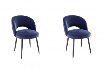 Набор стульев Моли 2 шт (синий велюр/черный) в Большой Мурте - bolshaya-murta.mebel54.com | фото
