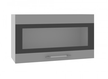 Олива ВПГСФ 800 Шкаф верхний горизонтальный со стеклом с фотопечатью высокий (Снег глянец/корпус Серый) в Большой Мурте - bolshaya-murta.mebel54.com | фото