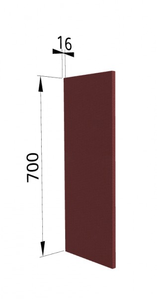 Панель торцевая П Квадро (для шкафа верхнего) Красная кожа в Большой Мурте - bolshaya-murta.mebel54.com | фото