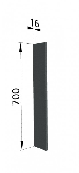 Панель торцевая ПТ 400 Квадро (для шкафа торцевого верхнего) Железо в Большой Мурте - bolshaya-murta.mebel54.com | фото