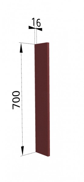 Панель торцевая ПТ 400 Квадро (для шкафа торцевого верхнего) Красная кожа в Большой Мурте - bolshaya-murta.mebel54.com | фото