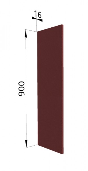 Панель торцевая ВП Квадро (для шкафа верхнего высокого) Красная кожа в Большой Мурте - bolshaya-murta.mebel54.com | фото