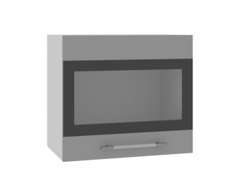 Ройс ВПГСФ 500 Шкаф верхний горизонтальный со стеклом с фотопечатью высокий (Белый софт/корпус Серый) в Большой Мурте - bolshaya-murta.mebel54.com | фото