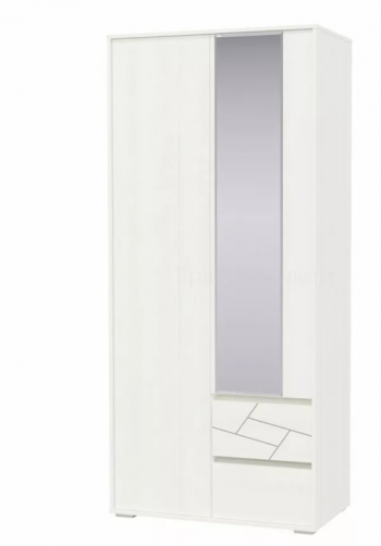 Шкаф 2-х дверный с ящиками Аделина 1000 Рамух белый в Большой Мурте - bolshaya-murta.mebel54.com | фото