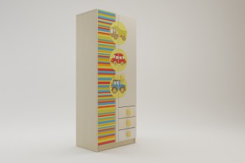 Шкаф 2-х створчатый с ящиками Клаксон (Бежевый/корпус Клен) в Большой Мурте - bolshaya-murta.mebel54.com | фото