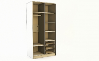 Шкаф 2-х створчатый с ящиками Клаксон без машинок (Белый/корпус Клен) в Большой Мурте - bolshaya-murta.mebel54.com | фото