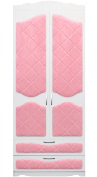 Шкаф 2-х створчатый с ящиками серии Иллюзия 36 Светло-розовый в Большой Мурте - bolshaya-murta.mebel54.com | фото