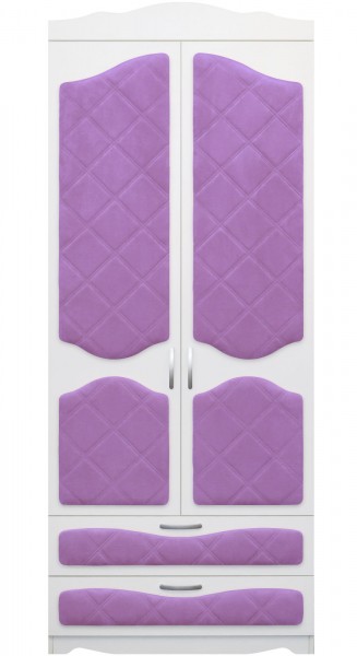 Шкаф 2-х створчатый с ящиками серии Иллюзия 67 Светло-фиолетовый в Большой Мурте - bolshaya-murta.mebel54.com | фото