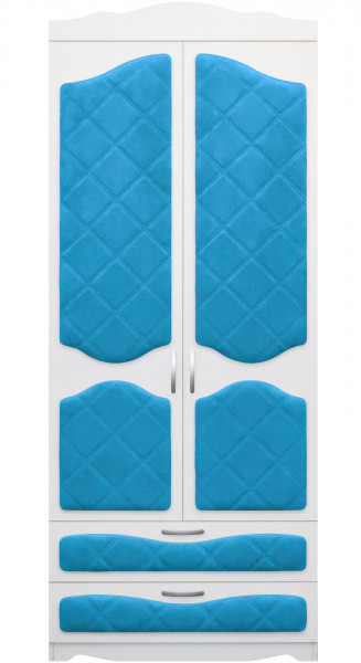 Шкаф 2-х створчатый с ящиками серии Иллюзия 84 Ярко-голубой в Большой Мурте - bolshaya-murta.mebel54.com | фото