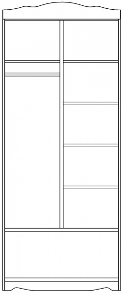 Шкаф 2-х створчатый серии Иллюзия 71 Бордовый в Большой Мурте - bolshaya-murta.mebel54.com | фото