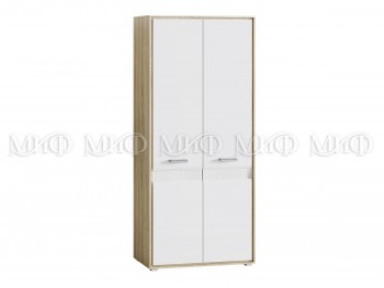 Шкаф 2-х створчатый спальня Фортуна (Дуб сонома/белый глянец) в Большой Мурте - bolshaya-murta.mebel54.com | фото