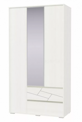 Шкаф 3-х дверный с ящиками Аделина 1200 Рамух белый в Большой Мурте - bolshaya-murta.mebel54.com | фото