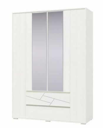 Шкаф 4-х дверный с ящиками Аделина 1600 Рамух белый в Большой Мурте - bolshaya-murta.mebel54.com | фото