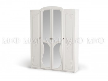 Шкаф 4-створчатый Мария (Белый глянец) в Большой Мурте - bolshaya-murta.mebel54.com | фото