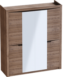 Шкаф четырехдверный Соренто с комплектом полок (3 шт)Дуб стирлинг/Кофе структурный матовый в Большой Мурте - bolshaya-murta.mebel54.com | фото