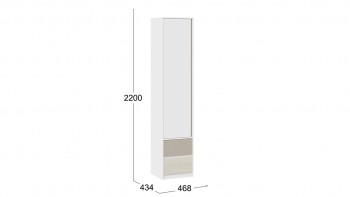 Шкаф для белья комбинированный «Сканди» Дуб Гарден/Белый/Глиняный серый в Большой Мурте - bolshaya-murta.mebel54.com | фото