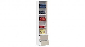 Шкаф для белья комбинированный «Сканди» Дуб Гарден/Белый/Глиняный серый в Большой Мурте - bolshaya-murta.mebel54.com | фото
