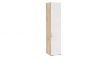 Шкаф для белья с 1 глухой дверью «Эмбер» Яблоня Беллуно/Белый глянец в Большой Мурте - bolshaya-murta.mebel54.com | фото