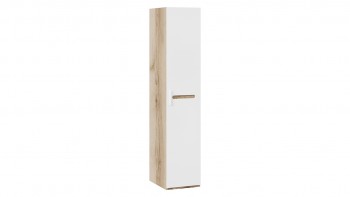 Шкаф для белья с 1-ой дверью «Фьюжн» Дуб Делано/Белый глянец в Большой Мурте - bolshaya-murta.mebel54.com | фото