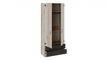 Шкаф для одежды комбинированный «Окланд» (Фон Черный/Дуб Делано) в Большой Мурте - bolshaya-murta.mebel54.com | фото