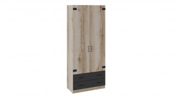 Шкаф для одежды комбинированный «Окланд» (Фон Черный/Дуб Делано) в Большой Мурте - bolshaya-murta.mebel54.com | фото